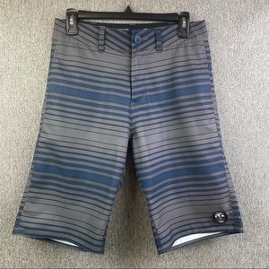 VANS Vanphibian Series Board Shorts Blue & Gray Striped Trunks Men’s Size 28